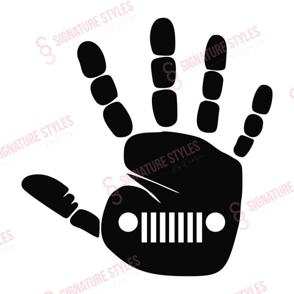 Waving Jeep Hand Decal